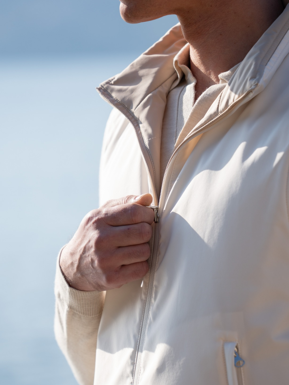 Reversible Sleeveless Jacket - Beige