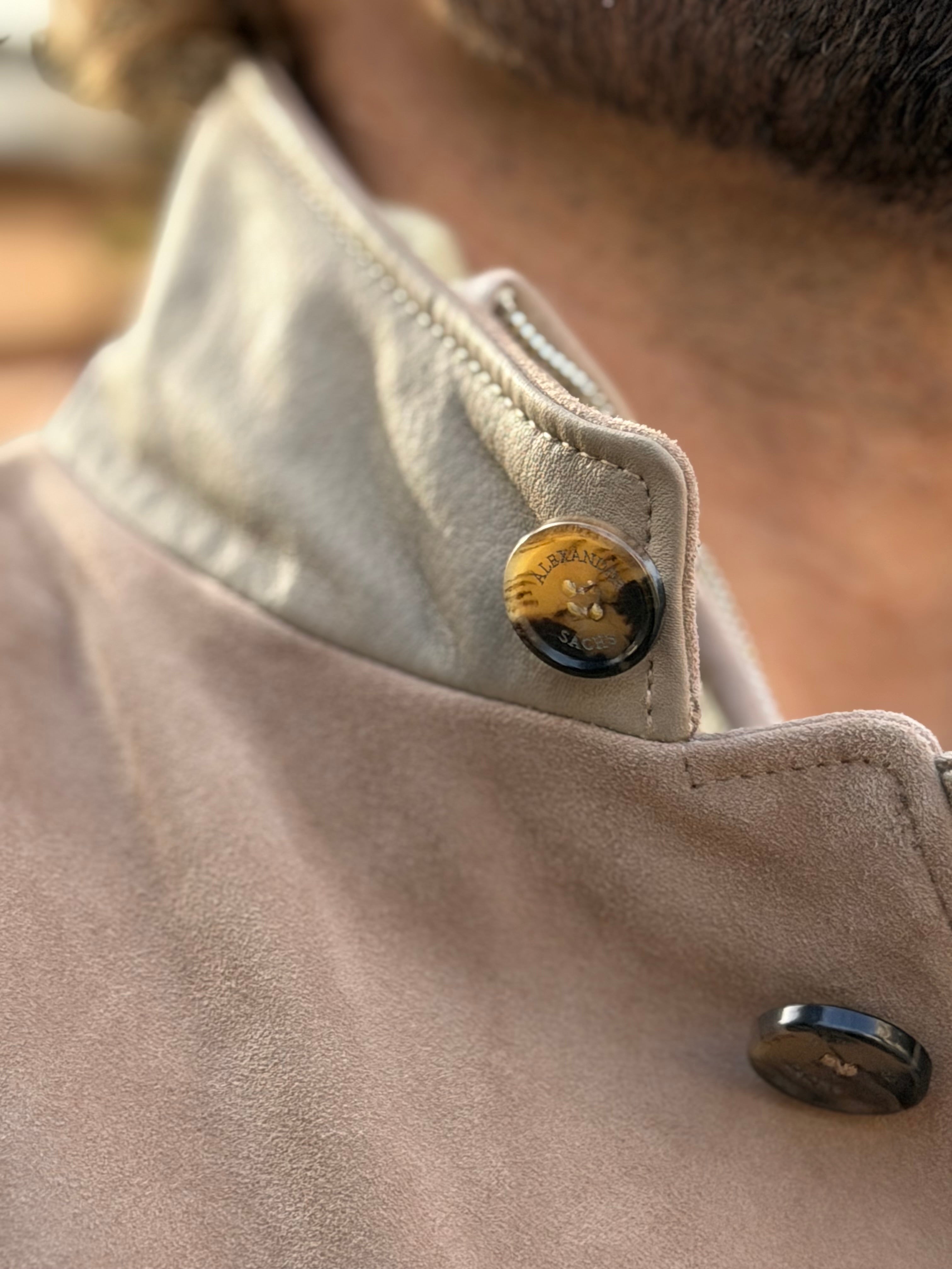 Speedster Jacket in Suede Leather - Grège