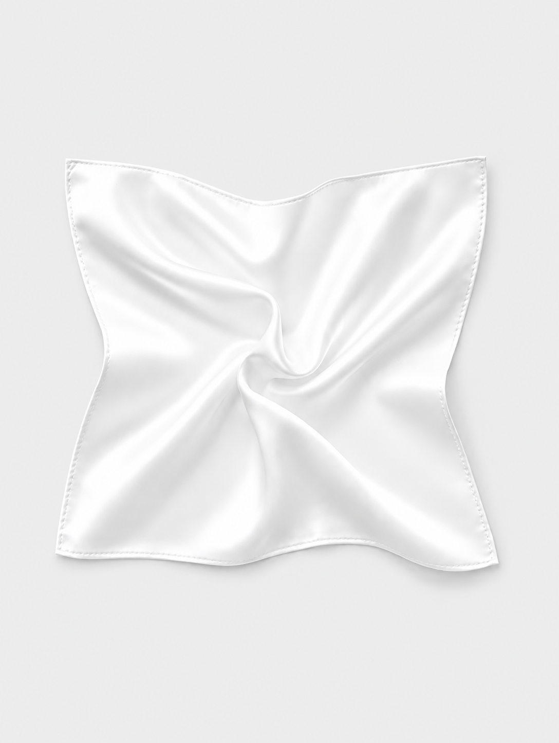 Pocket Square - White Silk