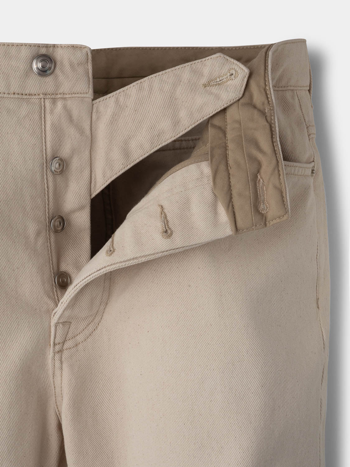 Wide Leg Jeans - Ivory Mouliné