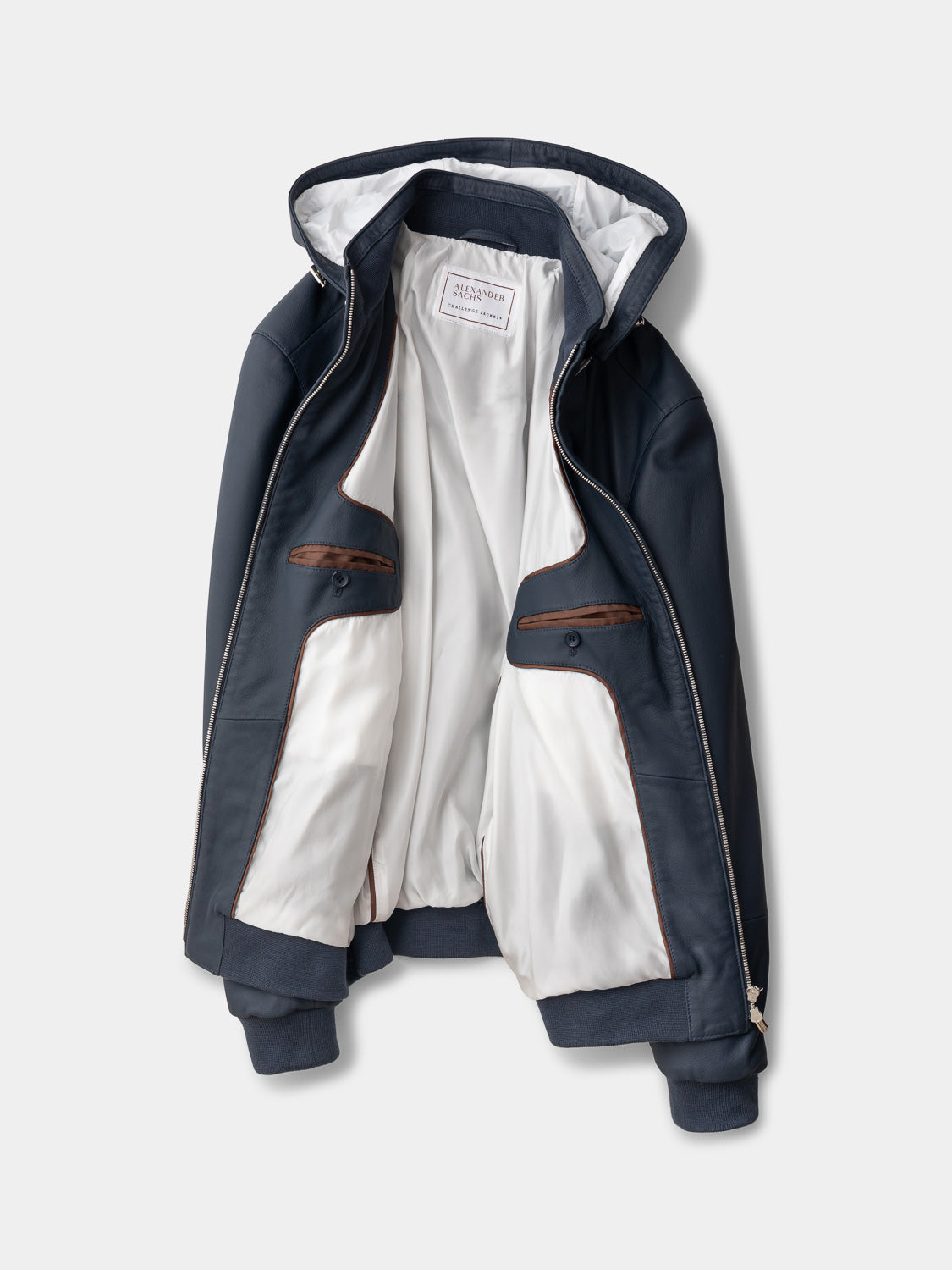 Challenge Jacket in Grain Leather - Ombre Blue