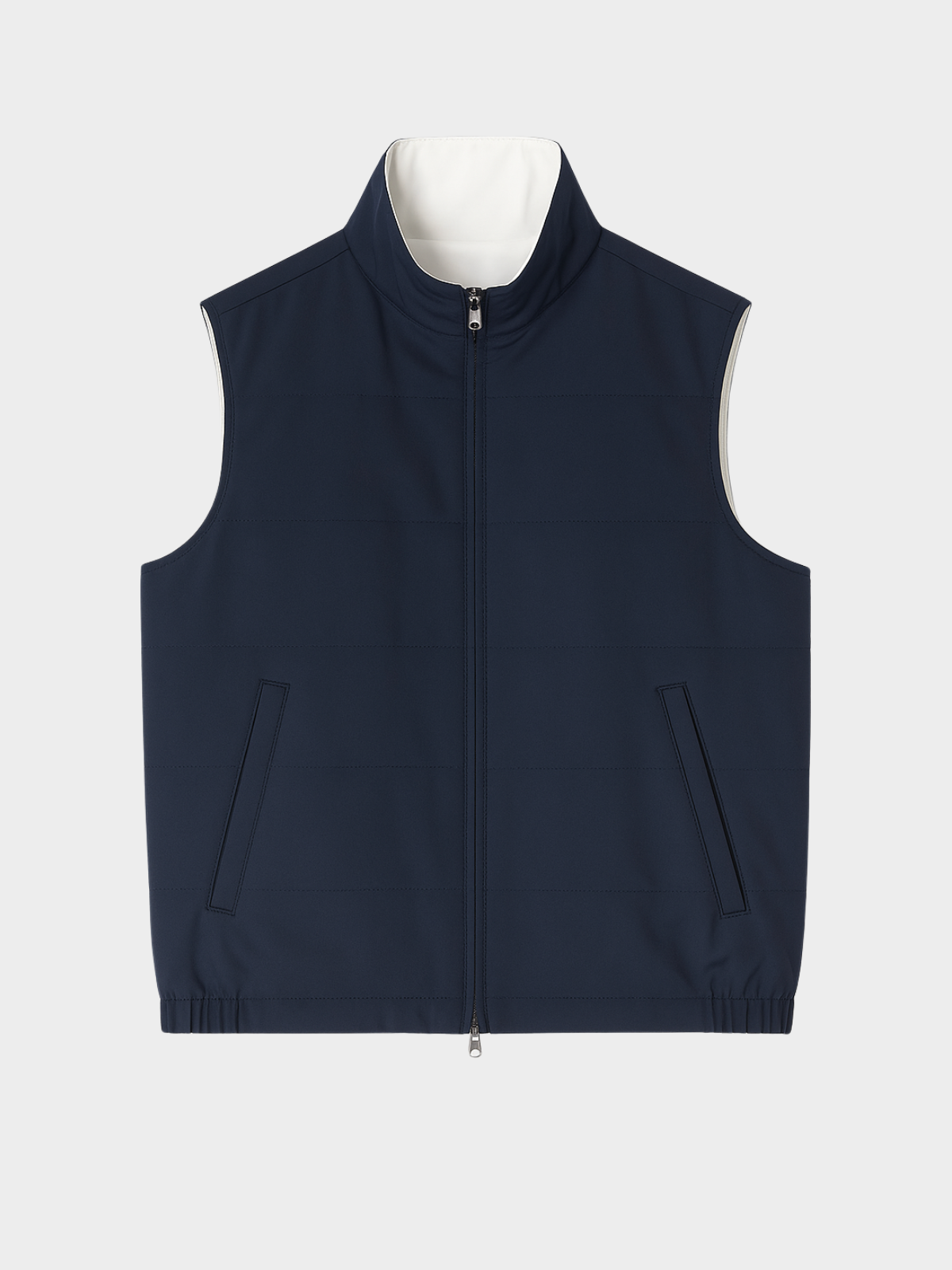 Reversible Sleeveless Jacket - Navy & White