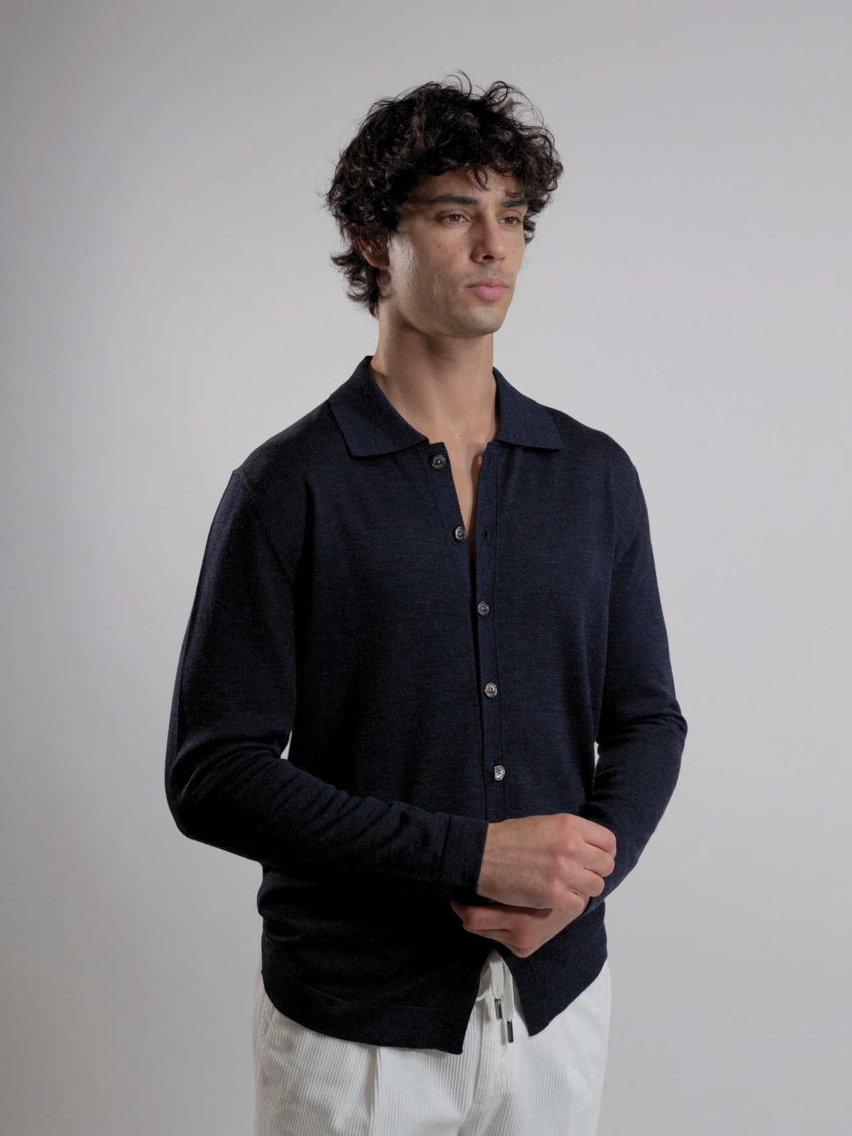 Shirt Knitted - Blue Graphite