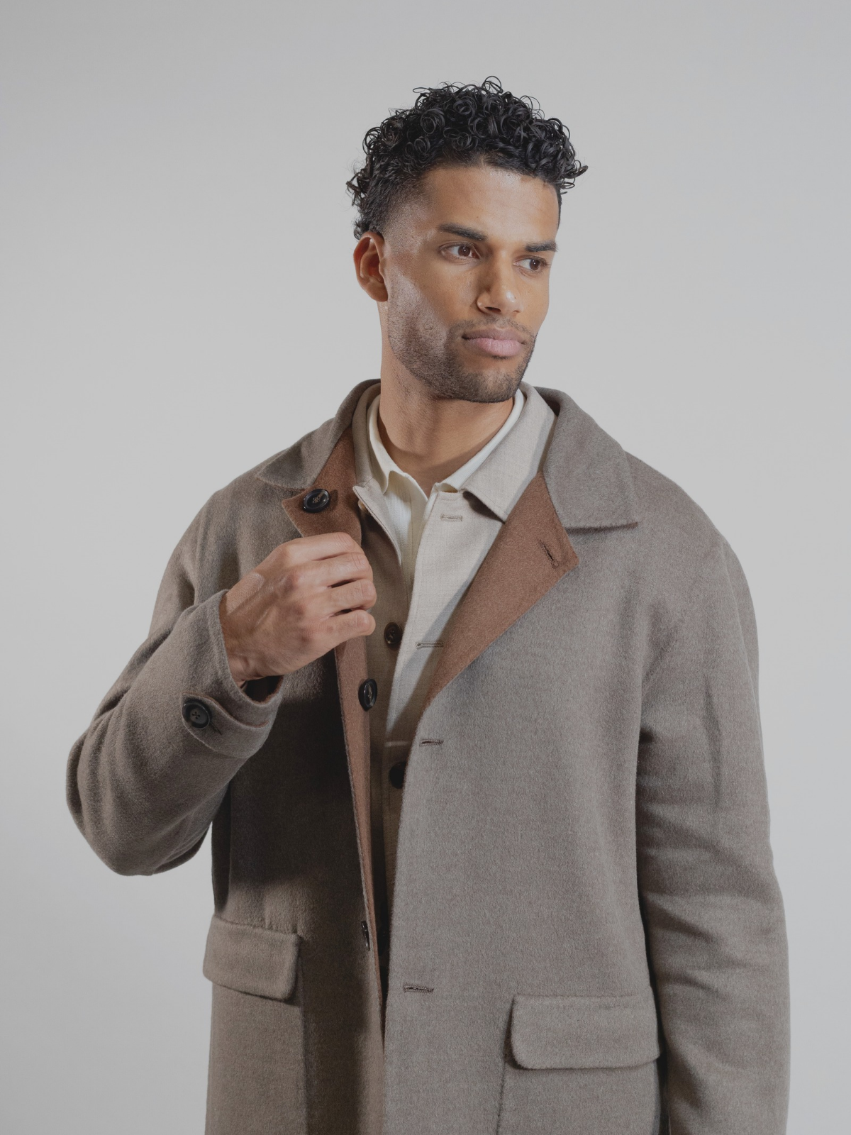 Reversible Coat - Beige & Camel