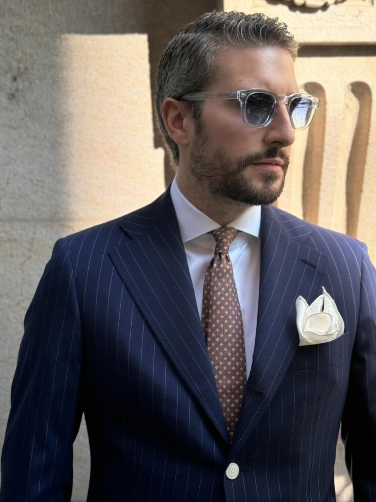 Napoli Travel Line Suit - Blue Stripes