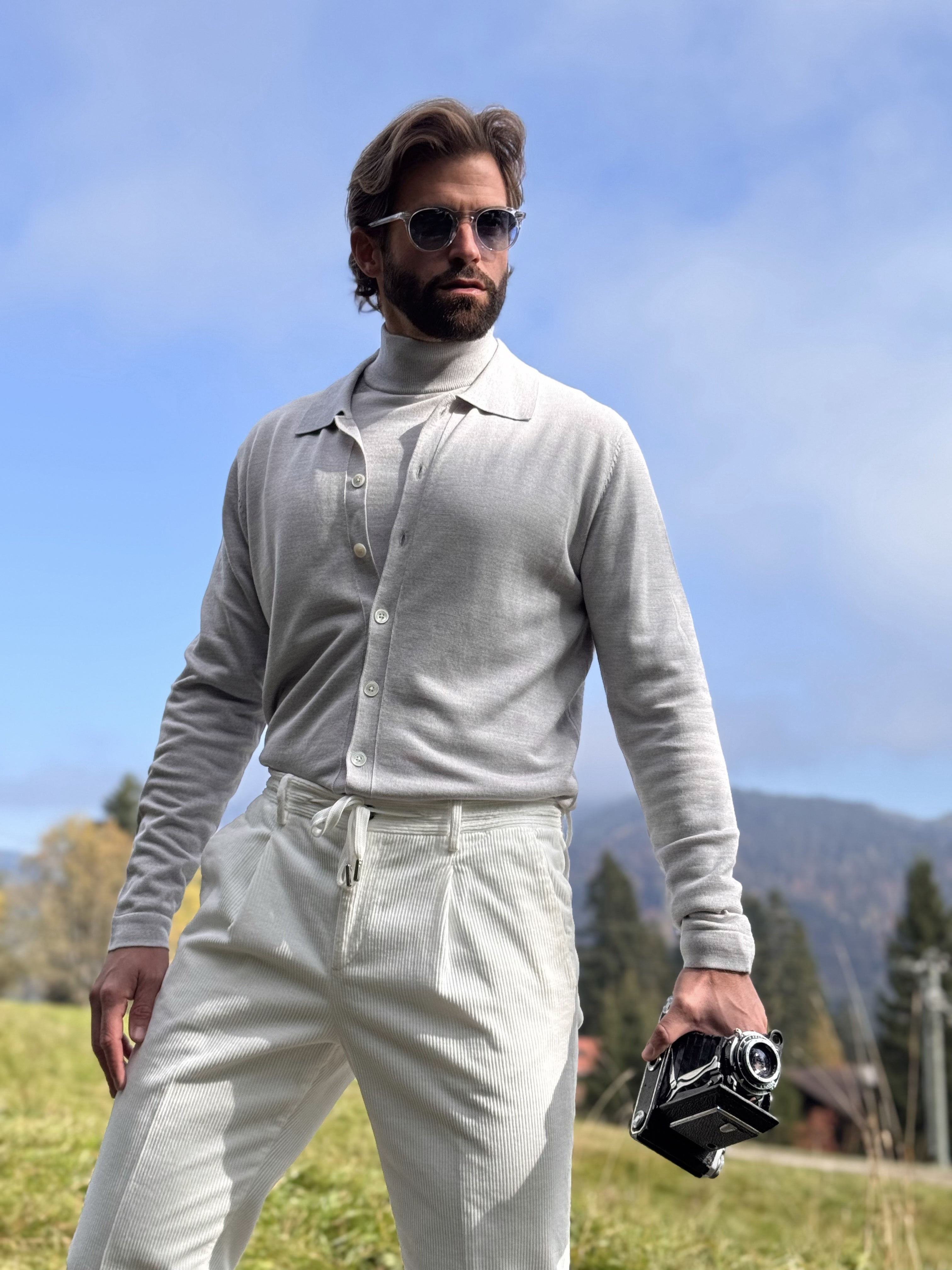 Shirt Knitted - Grey Mélange