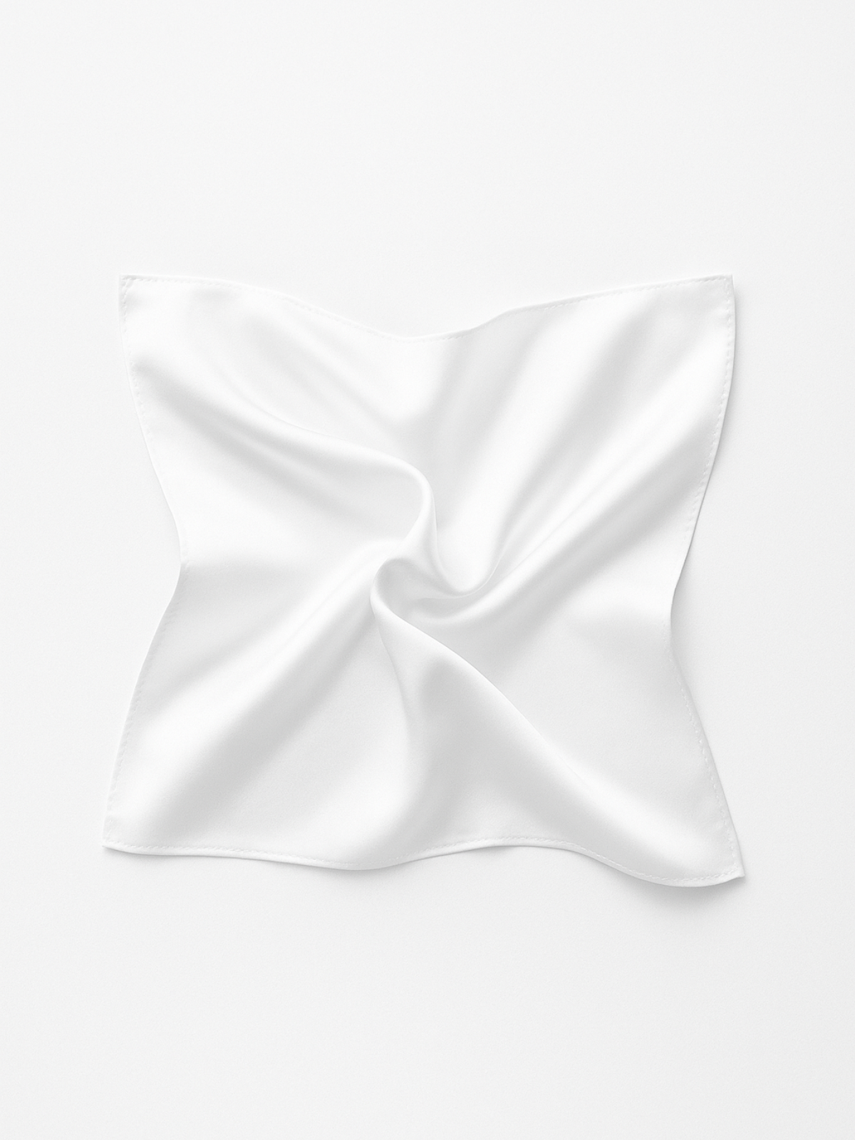 Pocket Square - White Silk